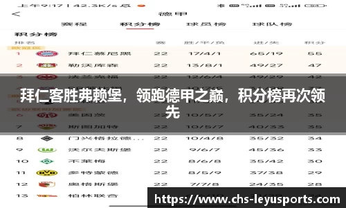 拜仁客胜弗赖堡，领跑德甲之巅，积分榜再次领先