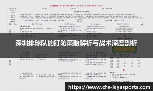 深圳排球队的盯防策略解析与战术深度剖析